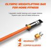 Orange Olympic Barbell Bar, 4Ft Solid Chrome Weight Bar with Bearings, 400Lbs Capacity Weightlifting Bar for Home Gym Workout Strength Training Squat