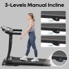 NEW Home Folding Treadmill with Pulse Sensor, 2.5 HP Quiet Brushless Motor , 7.5 MPH