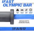 Blue Olympic Barbell Bar, 4Ft Solid Chrome Weight Bar with Bearings, 400Lbs Capacity Weightlifting Bar for Home Gym Workout Strength Training Squat