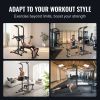 VEVOR Power Tower with Bench, 10-Level Height Adjustable Pull Up Bar Stand Dip Station & Detachable Bench