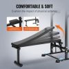 VEVOR Power Tower with Bench, 10-Level Height Adjustable Pull Up Bar Stand Dip Station & Detachable Bench