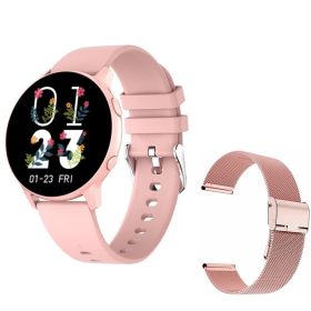 MX1 smart watch custom dial heart rate blood oxygen detection multi sport mode ring ZL02Dplus (colour: Powder glue+powder steel)