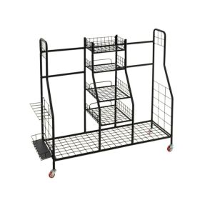 Golf Bag Organizer with Lockable Wheels for Multi Occasions (Color: Black A, Type: Golf Supplies)