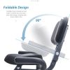 Folding Exercise Bike, Fitness Upright and Recumbent X-Bike with 16-Level Adjustable Resistance, Arm Bands and Backrest