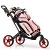 3 Wheel Folding Golf Push Cart with Scoreboard and Adjustable Handle