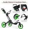 3 Wheel Folding Golf Push Cart with Scoreboard and Adjustable Handle