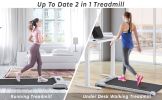 2 in 1 Under Desk Electric Treadmill 2.5HP; with Bluetooth APP and speaker; Remote Control; Display; Walking Jogging Running Machine Fitness Equipment