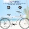 Multifunction 26 Inch 7 Speed Bike, Steel Frame, Upright Comfortable Seat, U-brake, Multi-function Rear Rack, Multicolor