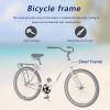 Multifunction 26 Inch Single Speed Bike, Steel Frame, Upright Comfortable Seat, Rear Roller Coaster Brakes, Multi-function Rear Shelf, Multicolor