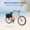 Multifunction 26 Inch Single Speed Bike, Steel Frame, Upright Comfortable Seat, Rear Roller Coaster Brakes, Multi-function Rear Shelf, Multicolor
