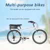 Multifunction 26 Inch 7 Speed Bike, Steel Frame, Upright Comfortable Seat, U-brake, Multi-function Rear Rack, Multicolor