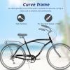 Multifunction 26 Inch 7 Speed Bike, Steel Frame, Upright Comfortable Seat, U-brake, Multi-function Rear Rack, Multicolor